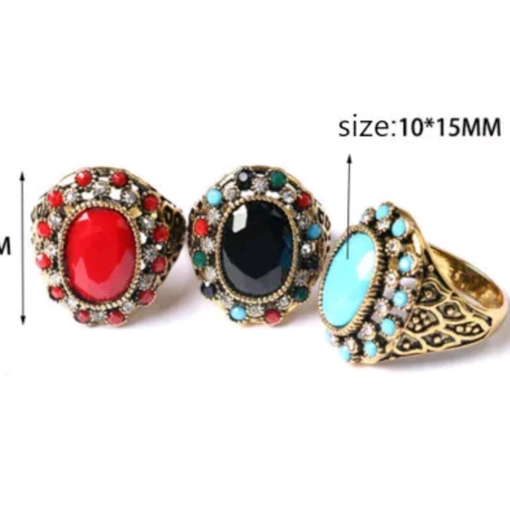 9 Red Rhinestone Fashion Gem Ring